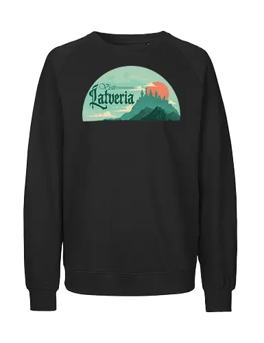 Visit Latveria  - geek, 80s, 90s, castle, comic, doom, kingdom, landscape, latveria, medieval, nerd, nostalgia, retro, travel, villain - Fairtrade Sweatshirt