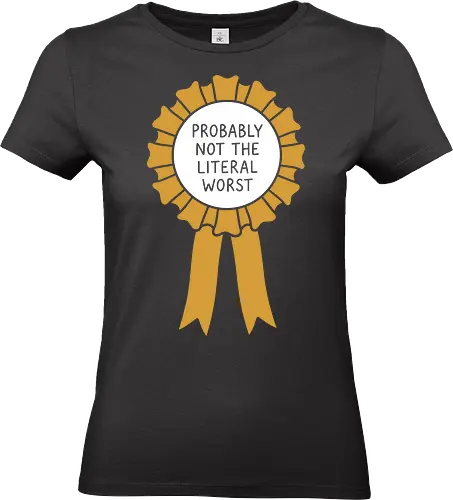 The Gold Standard: Blank Award Ribbon - blank award ribbon shirt, gold rosette graphic tee, minimalist winner apparel, funny participation award clothing, ironic graphic streetwear, subtle aesthetic tee, simple gold ribbon design, everyday champion merch, blank canvas graphic shirt, self love aesthetic fashion - Standard T-Shirt (Women)