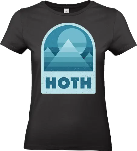 Hoth - Geometric and minimalist series - Space Opera, 80s, badge, film, galaxy, geometric, hoth, landscape, minimalist, outer space, retro, science fiction, space, movie, scifi - Standard T-Shirt (Women)