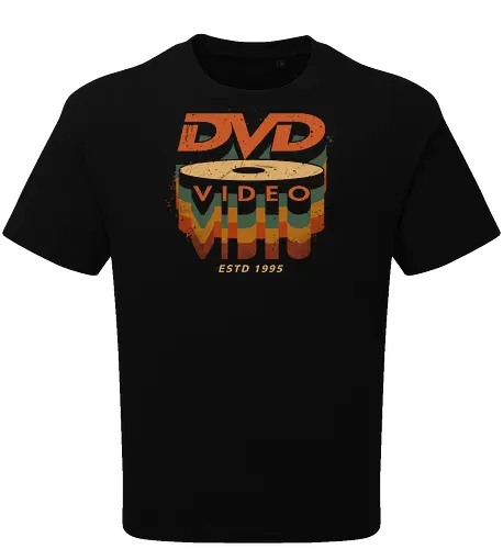 DVD Video 95 - Physical media, real media, dvd, cd, blu ray, digital code, real games, own game, own the game, 90s, 1995, gaming, gamergate - Oversize T-Shirt