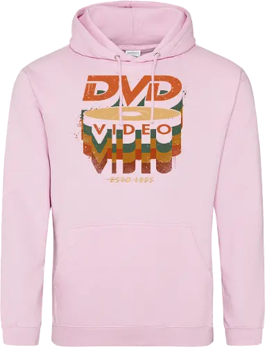 DVD Video 95 - Physical media, real media, dvd, cd, blu ray, digital code, real games, own game, own the game, 90s, 1995, gaming, gamergate - Standard Hoodie