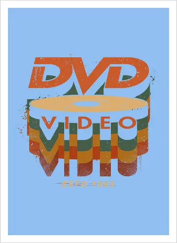 DVD Video 95 - Physical media, real media, dvd, cd, blu ray, digital code, real games, own game, own the game, 90s, 1995, gaming, gamergate - Artprint