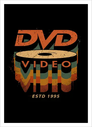 DVD Video 95 - Physical media, real media, dvd, cd, blu ray, digital code, real games, own game, own the game, 90s, 1995, gaming, gamergate - Artprint