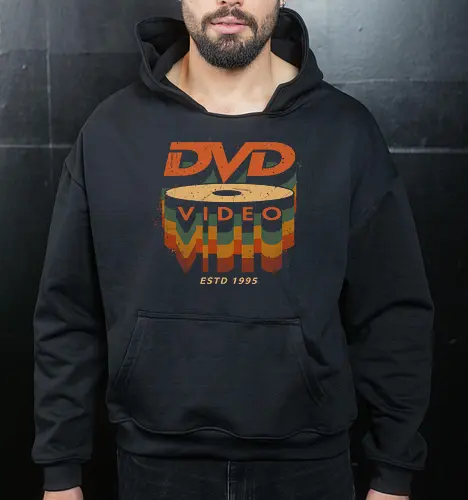 DVD Video 95 - Physical media, real media, dvd, cd, blu ray, digital code, real games, own game, own the game, 90s, 1995, gaming, gamergate - Cropped Hoodie