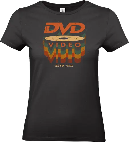 DVD Video 95 - Physical media, real media, dvd, cd, blu ray, digital code, real games, own game, own the game, 90s, 1995, gaming, gamergate - Standard T-Shirt (Women)