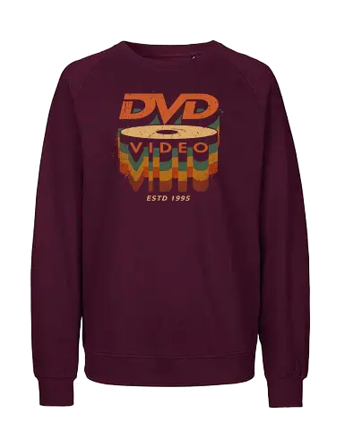 DVD Video 95 - Physical media, real media, dvd, cd, blu ray, digital code, real games, own game, own the game, 90s, 1995, gaming, gamergate - Fairtrade Sweatshirt
