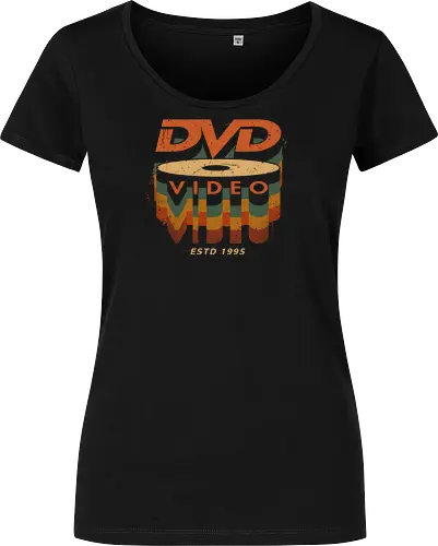 DVD Video 95 - Physical media, real media, dvd, cd, blu ray, digital code, real games, own game, own the game, 90s, 1995, gaming, gamergate - Women T-Shirt