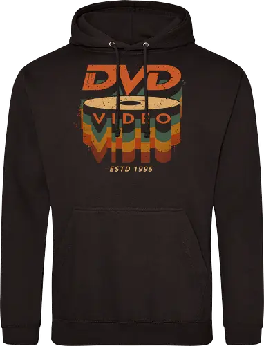 DVD Video 95 - Physical media, real media, dvd, cd, blu ray, digital code, real games, own game, own the game, 90s, 1995, gaming, gamergate - Standard Hoodie