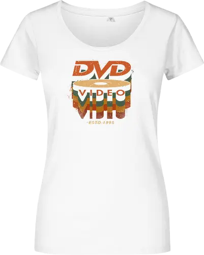 DVD Video 95 - Physical media, real media, dvd, cd, blu ray, digital code, real games, own game, own the game, 90s, 1995, gaming, gamergate - Women T-Shirt