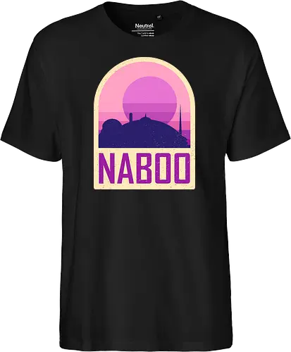 Naboo - Geometric and minimalist series - Space Opera, 80s, badge, film, galaxy, geometric, landscape, minimalist, naboo, outer space, retro, science fiction, space, movie, scifi - Fairtrade T-Shirt
