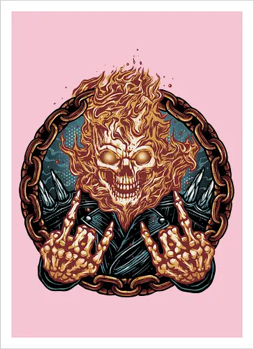 Rider from Hell - Comic, comics, comic book, antihero, movie, film, character, motorcyclist, Paranormal - Artprint