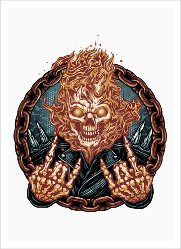 Rider from Hell - Comic, comics, comic book, antihero, movie, film, character, motorcyclist, Paranormal - Artprint