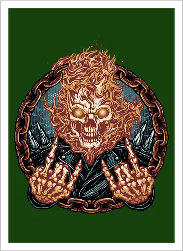 Rider from Hell - Comic, comics, comic book, antihero, movie, film, character, motorcyclist, Paranormal - Artprint