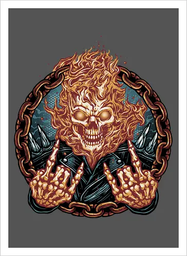 Rider from Hell - Comic, comics, comic book, antihero, movie, film, character, motorcyclist, Paranormal - Artprint