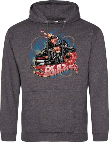 Blazing Skull - Comic, comics, comic book, antihero, movie, film, character, motorcyclist, Paranormal - Standard Hoodie