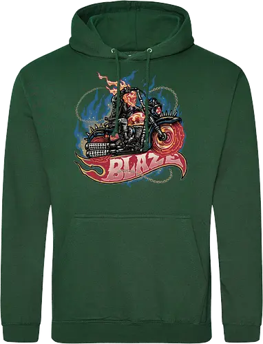 Blazing Skull - Comic, comics, comic book, antihero, movie, film, character, motorcyclist, Paranormal - Standard Hoodie