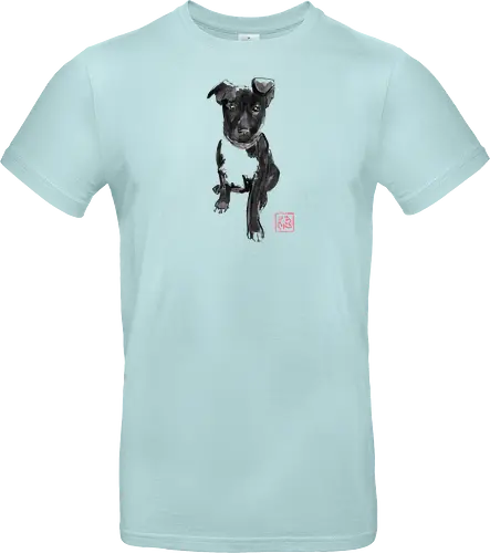 black doggie - dog, sumie, japan - Standard T-Shirt
