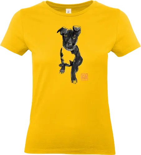 black doggie - dog, sumie, japan - Standard T-Shirt (Women)