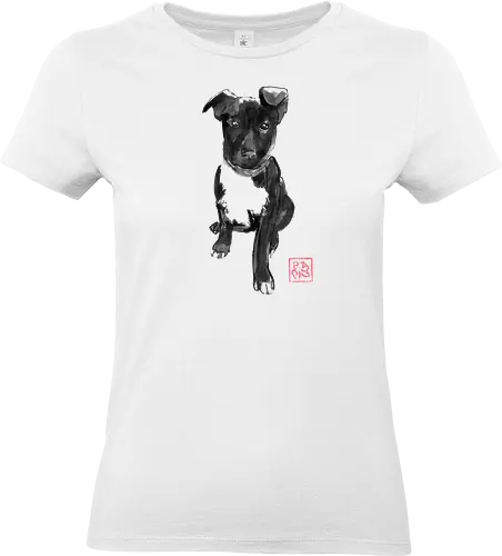 black doggie - dog, sumie, japan - Standard T-Shirt (Women)