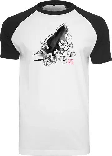 profil sakura cat - cat, sumie, japan - Raglan T-Shirt