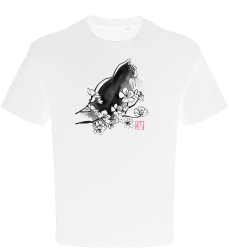 profil sakura cat - cat, sumie, japan - Oversize T-Shirt