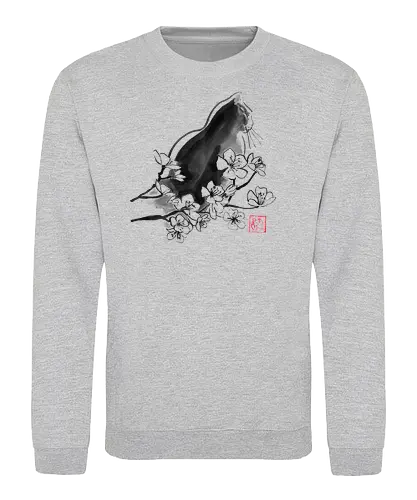 profil sakura cat - cat, sumie, japan - Sweatshirt