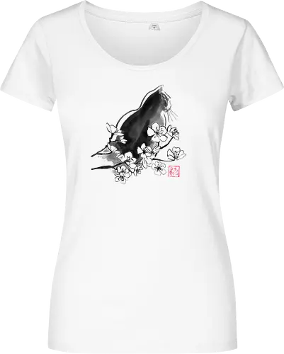 profil sakura cat - cat, sumie, japan - Women T-Shirt