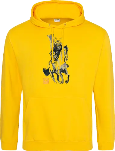 riding samurai flag - samurai, sumie, japan, horse - Standard Hoodie