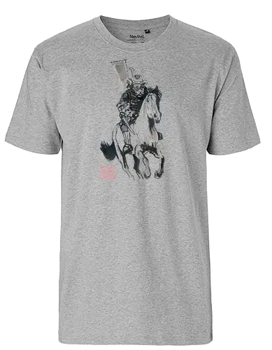 riding samurai flag - samurai, sumie, japan, horse - Fairtrade T-Shirt