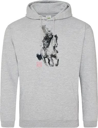 riding samurai flag - samurai, sumie, japan, horse - Standard Hoodie