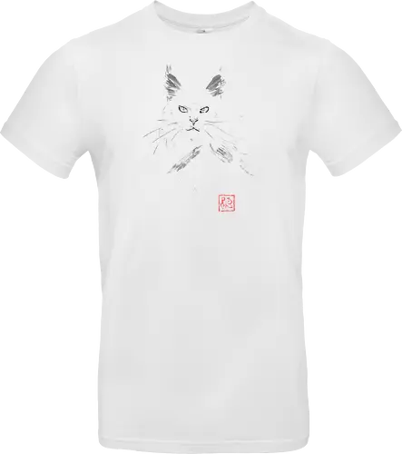 white main coon - cat, sumie, japan - Standard T-Shirt