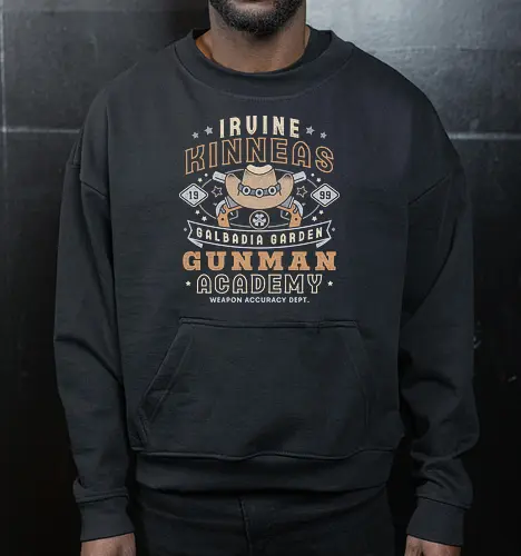 Irvine Kinneas Academy Grunge - fantasy, seed, video game, gaming, gamer, Squall, Rinoa, Cactus, fantasy 8, irvine kinneas, Kweh, Cloud, jrpg, irvine kinneas, Zell - Cropped Sweatshirt