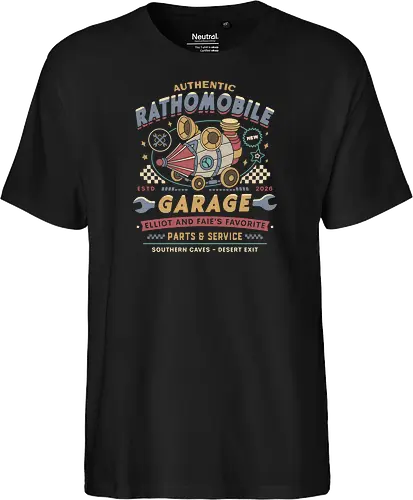 Rathomobile Garage Grunge - the adventures of elliot, rathomobile, elliot, faie, calotesia, video game, gaming, gamer, jrpg, fantasy, adventure, garage - Fairtrade T-Shirt