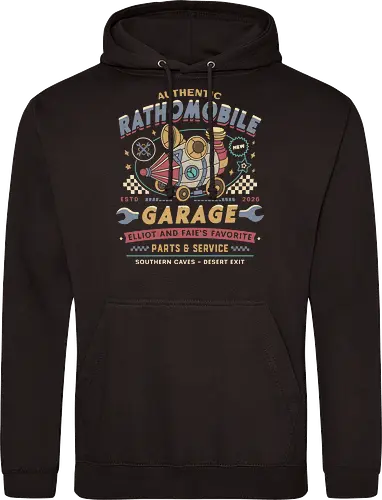 Rathomobile Garage Grunge - the adventures of elliot, rathomobile, elliot, faie, calotesia, video game, gaming, gamer, jrpg, fantasy, adventure, garage - Standard Hoodie