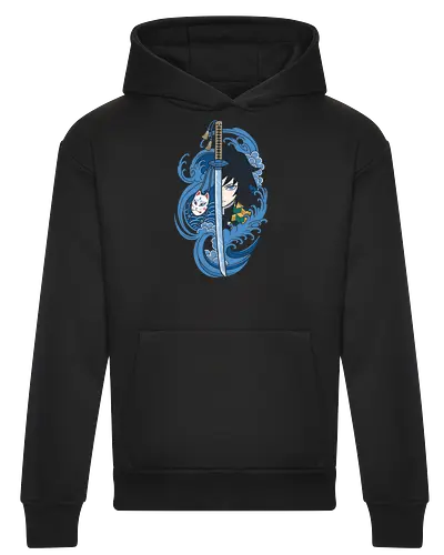 Dead Calm: The Water Hashira - Demon Slayer shirt, Giyu Tomioka merch, Water Hashira graphic tee, anime swordsman apparel, Japanese wave aesthetic clothing, Kitsune mask design, shonen anime streetwear, dark fantasy manga shirt, Kimetsu no Yaiba fashion, cool blue anime tee - Heavyweight Hoodie