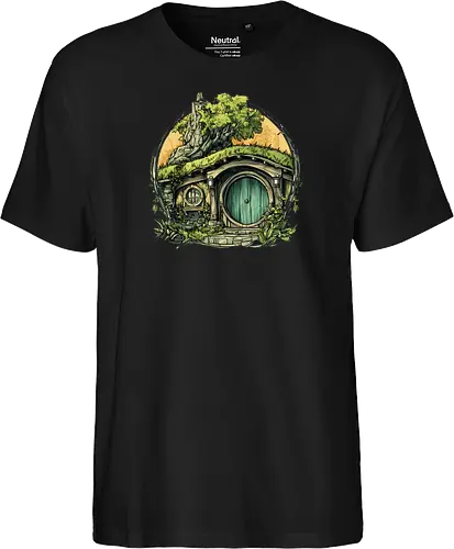 The Shire - lotr, hobbit, middle earth, bilbo, frodo baggins, Pen and Paper, green door, Wizard, fantasy novel, ttrpg gift, one ring, dark lord, sauron - Fairtrade T-Shirt