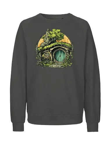 The Shire - lotr, hobbit, middle earth, bilbo, frodo baggins, Pen and Paper, green door, Wizard, fantasy novel, ttrpg gift, one ring, dark lord, sauron - Fairtrade Sweatshirt
