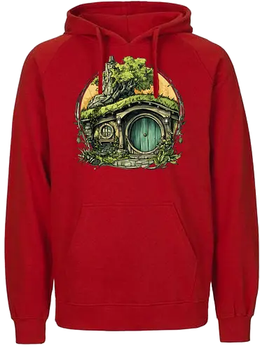 The Shire - lotr, hobbit, middle earth, bilbo, frodo baggins, Pen and Paper, green door, Wizard, fantasy novel, ttrpg gift, one ring, dark lord, sauron - Fairtrade Hoodie