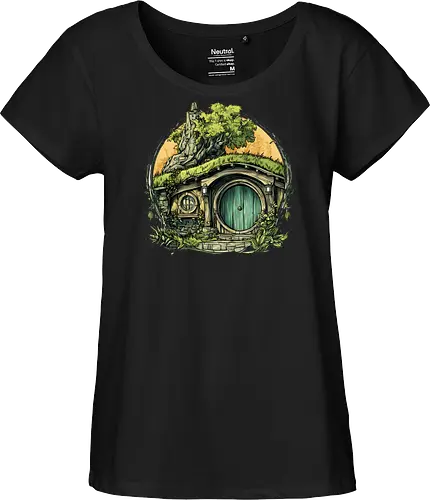 The Shire - lotr, hobbit, middle earth, bilbo, frodo baggins, Pen and Paper, green door, Wizard, fantasy novel, ttrpg gift, one ring, dark lord, sauron - Fairtrade Girl Shirt