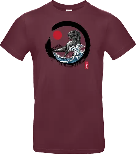 Enso R-Rex - japan, japanese art, sumi e, t- rex, great wave off kanagawa, animals, nature, dinosaurs, action movies, jurassic - Standard T-Shirt