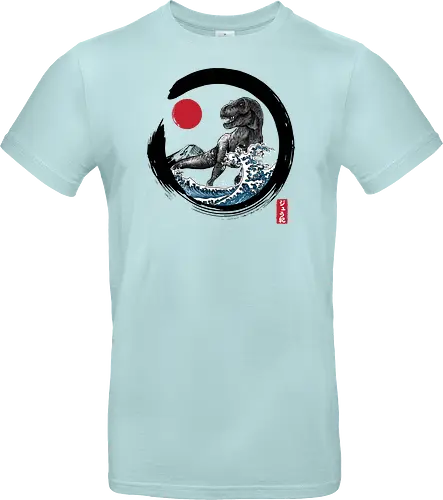 Enso R-Rex - japan, japanese art, sumi e, t- rex, great wave off kanagawa, animals, nature, dinosaurs, action movies, jurassic - Standard T-Shirt