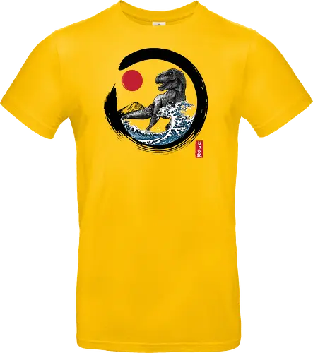 Enso R-Rex - japan, japanese art, sumi e, t- rex, great wave off kanagawa, animals, nature, dinosaurs, action movies, jurassic - Standard T-Shirt