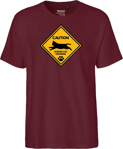Caution: Sudden Cat Crossing Japan Art  - cat art, cat artwork, cat humor, cat lover, cat teeshirt, cute cats, funny cats, funny humor, funny quote, funny slogan, parody brand, parody design, parody logo, pop art, trending now - Fairtrade T-Shirt