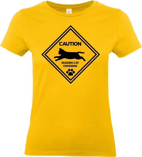 Caution: Sudden Cat Crossing Japan Art  - cat art, cat artwork, cat humor, cat lover, cat teeshirt, cute cats, funny cats, funny humor, funny quote, funny slogan, parody brand, parody design, parody logo, pop art, trending now - Standard T-Shirt (Women)