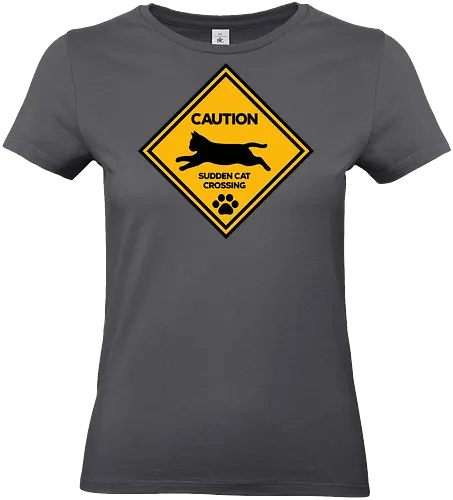 Caution: Sudden Cat Crossing Japan Art  - cat art, cat artwork, cat humor, cat lover, cat teeshirt, cute cats, funny cats, funny humor, funny quote, funny slogan, parody brand, parody design, parody logo, pop art, trending now - Standard T-Shirt (Women)