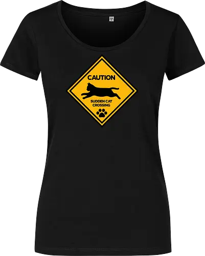 Caution: Sudden Cat Crossing Japan Art  - cat art, cat artwork, cat humor, cat lover, cat teeshirt, cute cats, funny cats, funny humor, funny quote, funny slogan, parody brand, parody design, parody logo, pop art, trending now - Women T-Shirt