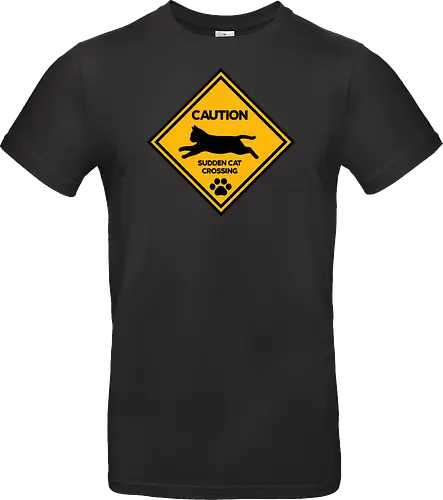 Caution: Sudden Cat Crossing Japan Art  - cat art, cat artwork, cat humor, cat lover, cat teeshirt, cute cats, funny cats, funny humor, funny quote, funny slogan, parody brand, parody design, parody logo, pop art, trending now - Standard T-Shirt