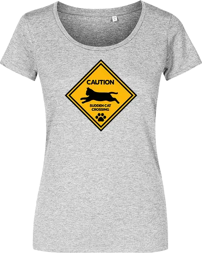 Caution: Sudden Cat Crossing Japan Art  - cat art, cat artwork, cat humor, cat lover, cat teeshirt, cute cats, funny cats, funny humor, funny quote, funny slogan, parody brand, parody design, parody logo, pop art, trending now - Women T-Shirt