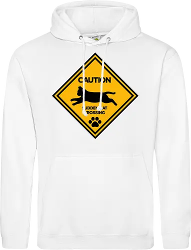 Caution: Sudden Cat Crossing Japan Art  - cat art, cat artwork, cat humor, cat lover, cat teeshirt, cute cats, funny cats, funny humor, funny quote, funny slogan, parody brand, parody design, parody logo, pop art, trending now - Standard Hoodie
