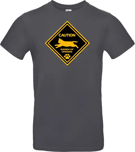 Caution: Sudden Cat Crossing Japan Art Nº2 - cat art, cat artwork, cat humor, cat lover, cat teeshirt, cute cats, funny cats, funny humor, funny quote, funny slogan, parody brand, parody design, parody logo, pop art, trending now - Standard T-Shirt